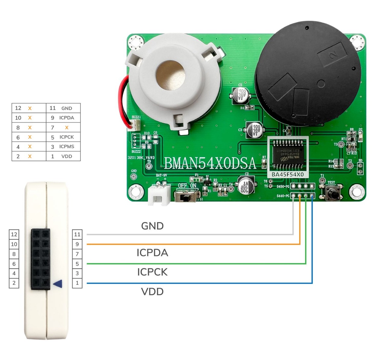 Holtek-development tool-elink-pins
